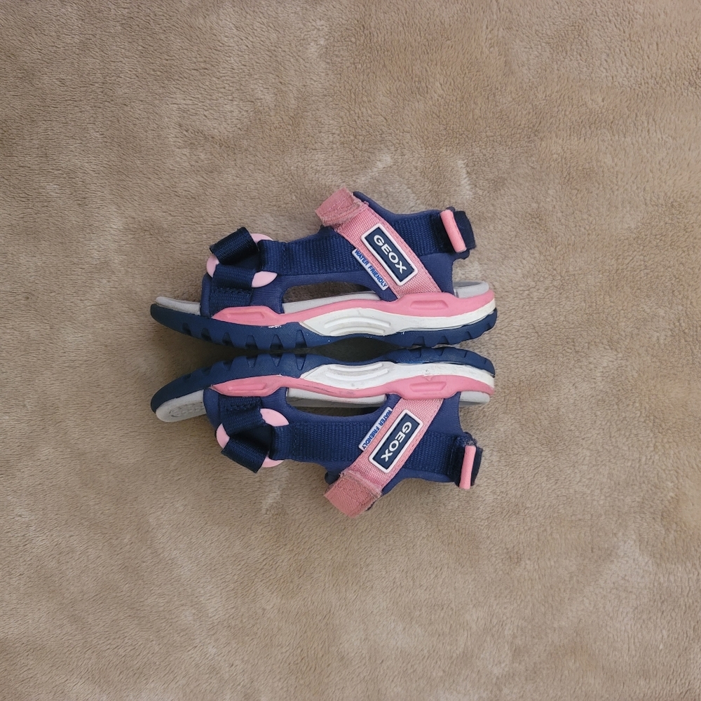 Geox Borealis Pink/Blue Sporty Triple Velcro Fastening Sandals Size 8 - Picture 7 of 8